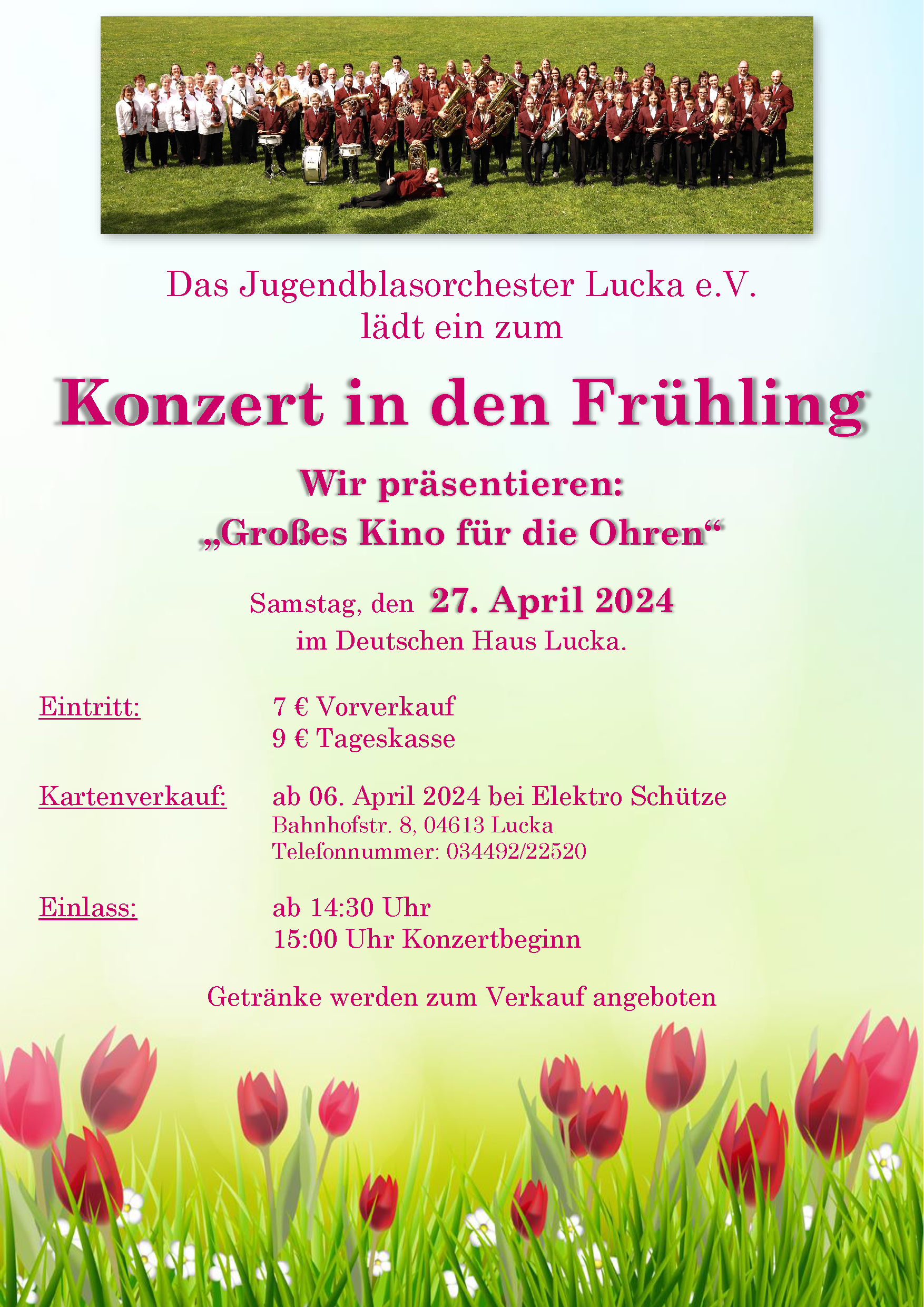 Flyer Frühjahrskonzert Blumen A3